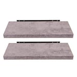 EUGAD Étagère Murale Lot de 2 étagères tablettes Style Moderne en Bois,40x22,9x3,8cm Gris 0141QJ-2