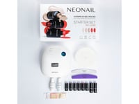 Nagellampa Elisium Neonail_Set De Luxe Led 36W/48 Lcd Display + Nagelrengöring 50Ml + Aceton 50Ml + Polermedel 100/180 + Fil 100/180 + Träpinnar + Vadderad Dyna + Top Shine Bright 7,2Ml + Hard Base 7,2Ml + Top Velour 3Ml + Nagelpolish