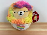 Squishmallow Limited Edition Valentine 2023 Lianne Lion Soft Toy Heart Rainbow