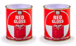 2x 151 Wood Metal Brick Plastic Interior Exterior Non-Drip Gloss Paint 300ml RED