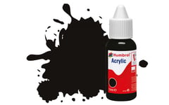 Humbrol Akryl No 85 Coal Black - Satin 14ml Dropper Bottle