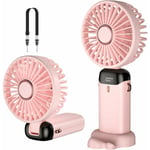 Ventilateur portatif, mini ventilateur portable rechargeable par usb, petit ventilateur de poche 5 vitesses avec base, batterie 4000 mAh Ventilateur