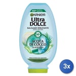 3x Ultradolce Garnier Baume 200 Ml. De L'Eau Noix de Coco