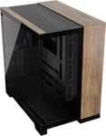 CORSAIR 6500X Mid-Tower ATX Dual Chamber PC Case – Panoramic Tempered Glass – Reverse Connection Motherboard Compatible – No Fans Included – Black/Walnut Wood