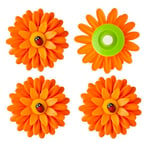 VIGAR Flower Power Pince à épiler avec Aimant pour Cuisine, matériau ABS, Caoutchouc, PPN, Aimant : Acier, Aluminium, Bore, Orange, 8 x 8 x 2,5 cm, 3 pièces