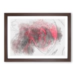 Big Box Art Drops Upon a Red Rose in Abstract Framed Wall Art Picture Print Ready to Hang, Walnut A2 (62 x 45 cm)