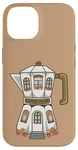 iPhone 14 Coffee House in a Stovetop Espresso Maker, Cute Illustration Case