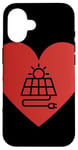 Coque pour iPhone 16 Panneau Solaire En Forme De Coeur Symbole De L'amour