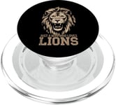 Visage de lion drôle Meme Lions Citations Just A Man Who Loves Lions PopSockets PopGrip pour MagSafe