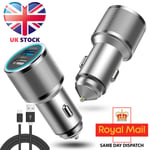 2 Ports Metal Usb Qc Fast Charging Adapter Quick Charge 3.0 In Car Charger