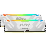 Kingston FURY Renegade RGB - DDR5 - kit - 32 Go: 2 x 16 Go - DIMM 288 broches - 6800 MHz / PC5-54400 - CL36 - 1.4 V - mémoire sans tampon - on-die ECC - blanc et argent