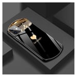 Luxury Cute Oval Heart-Shaped Tempered Glass Phone Case for iPhone 12 11 Pro Max XSmax XR X SE 8 7 Plus Mirror Silicone Cover，For iPhone 12Mini|Black