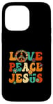 Coque pour iPhone 14 Pro Max Costume hippie sexy Love Peace Jesus Christian Fun années 60 et 70