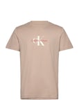 Calvin Klein Jeans Distressed Monologo Tee Beige