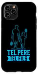 Coque pour iPhone 11 Pro Tel père tel fils accessoire badminton raquette humour