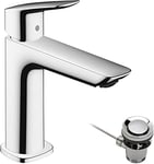 hansgrohe Logis Mitigeur de lavabo 110 CoolStart avec tirette et vidage, chromé, 71254000