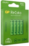 GP ReCyko Oppladbar 950mAh AAA - 4 -pakning