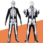 Skelettdräkt Halloween för barn Vuxen Onesie Jumpsuit 160cm