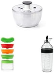 OXO Good Grips 1351580V2MLNYK Essoreuse à Salade Transparent/Blanc, Plastique, Grand Good Grips 11194200 INOXO.11194200ML, Inoxidable, Vert, 8 x 8 x 13 cm Good Grips Shaker à Vinaigrette