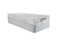 Ensemble 90 x 190 cm sommier coffre blanc + matelas mémoire de forme ép.15cm - PELOPS de DREAMEA