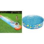 Bestway H20GO Single Lane Slip and Slide | Inflatable Water Slide for Kids and Adults & Sea Creature Paddling Pool Kiddie Swimming Pool, Inflatable Above Ground Pool