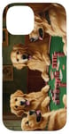 iPhone 14 Dogs Playing Poker Dog Golden Retriever Retrievers Card Case