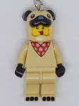 LEGO PUG DOG COSTUME GUY MINIFIGURE KEYRING KEYCHAIN 854158