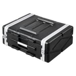 VEVOR Mallette Rack 4U Profondeur 488,95 mm Valise de Transport Coque en ABS avec Poignée, Loquets Papillon Robustes, Panneaux Avant Arrière Amovibles, pour Amplis, Mixeurs, Récepteurs de Microphone