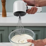 Electric Hand Mixer Dual Head Stainless Steel USB Rechargeable Low Speed Cord UK