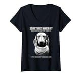 Womens Funny dachshund wiener weiner dog sometimes hard to handle V-Neck T-Shirt