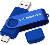 Clé USB 3.0 de Type C - Clé USB 3.0 - Clé USB OTG - pour appareils Android/PC/Mac - 32 Go - Bleu Marine