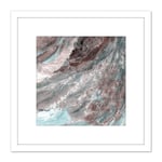 Abstract Clouds Flow Light 8X8 Inch Square Wooden Framed Wall Art Print Picture with Mount