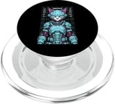 Cyberpunk Chat Robot Android Cyborg Futuriste Feline Kitty PopSockets PopGrip pour MagSafe