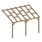 CHALET & JARDIN Pergola bois sans toit 3x3,7m