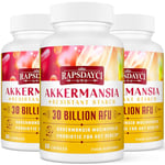 30 Billion AFU Akkermansia Muciniphila, Probiotic for Gut Health & Digestive, Most Potent Probiotic Supplement, A Live Akkermansia Supports Gut Lining & GLP-1, for Women & Men (180 Count (Pack of 3))