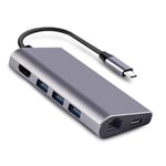 Usb Hub C 8 En 1 Aluminium Multi Type de Port Adaptateur C Hub Combo Pour Macbook Pro BT059