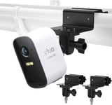 Lot de 2 supports de gouttière pour Arlo Pro 4/Pro 3/Arlo Ultra 2/Arlo Ultra/Arlo Essential/Arlo Panneau solaire, sans perçage pour Eufy Cam 2C Pro/2C/eufy SoloCam C210/SoloCam C120 (noir)