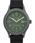 Timex Men's Expedition Scout 40mm Watch Black Silicone Strap Green Dial Gunme...