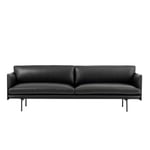 Outline 3-Seater / Black Base Refine Leather Black