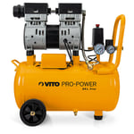 Vito Pro-power - Compresseur d'air Silencieux 24L 8 bar 1CV 750W vito Soupape de sécurité Protection thermique - yellow