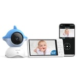 WUUK 2K Baby Monitor Camera with APP, 5.5" Display with 360° PTZ Video Baby Monitor, 135° Viewing Angle,1000ft Stable Connection, Support APP Control,One-Touch Call, White Noise,New Born Baby Giftware