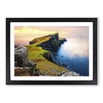 Big Box Art Lighthouse in The Isle of Skye in Abstract Framed Wall Art Picture Print Ready to Hang, Black A2 (62 x 45 cm)