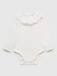 Mango Baby Marsella Frilly Collar Bodysuit, White