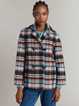 Ghost Daphne Check Wool Blend Coat, Blue/Multi