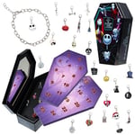 Disney The Nightmare Before Christmas Calendrier de l'Avent 2024 pour Fille - Bijoux avec Bracelet Charms (Bijoux Noirs)