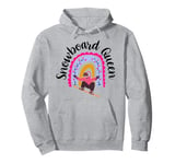 Snowboard Queen Boho Rainbow Snowboarding Girl Winter Sports Pullover Hoodie