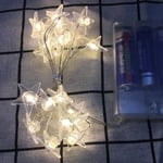 Jul 2m 20 Led String Fairy Lights Garland Dekor Party Xmas Tree Hängande Lampa Inomhus Utomhus Hem Öppen spis Mantel Dekorationer Five Pointed Star