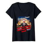 Womens Daddy's Home and He's Making Christmas Great Again – Trump V-Neck T-Shirt