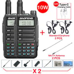 (2 kpl-UV16 paketti 25) 2 kpl Baofeng UV16 Max Walkie Talkie 10W V2 versio VHF UHF Dual Band Two Way CB Ham Radio UV16 Kannettava radiolähetin-vastaanotin UV10R