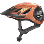 ABUS Casque de ville Urban-I 3.0 ACE - casque de vélo sportif avec feu arrière LED, visière rallongée et fermeture magnétique - pour hommes et femmes - Orange, taille M